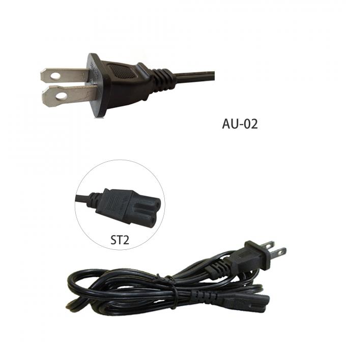 125v Ul Approved Power Cord Customized Length With 2pin Electric Plug 1