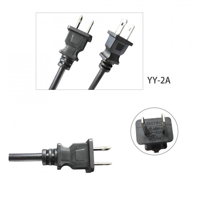 125v Ul Approved Power Cord Customized Length With 2pin Electric Plug 0