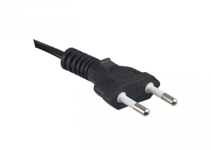 Black Pvc Brazil Power Cable 2pin Plug Retractable Power Cord For Home Appliance 0