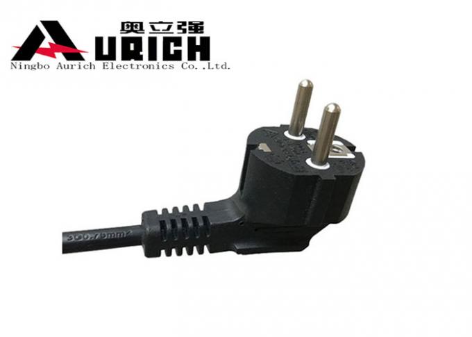 Iec End Plug European Power Cord High Durability Vde Approval With 3 Pin 0