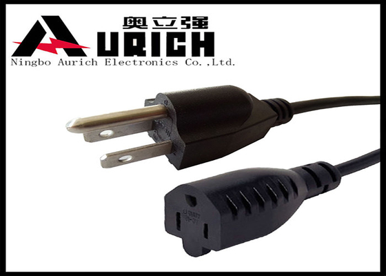 China NEMA 5-15p Sjt 12AWG 3 Prong Appliance Cord , UL Approval Ac Power Adapter Cable supplier