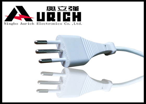 China 3 Pin Plug Female Italy Standard Power Cord With Stopper IMQ Certificate White supplier