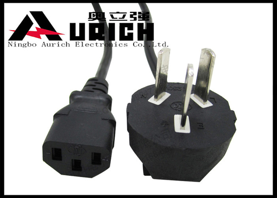 China 250V 16A CCC 3 Pin Chinese Power Cord With IEC C13 Plugs Appliance Grade supplier