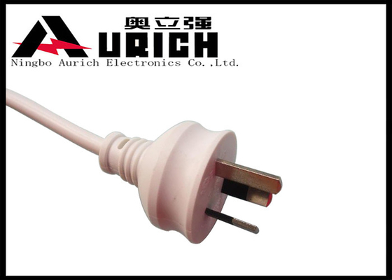 China White Universal Three Prong Australia Power Cord For Electric Appliance PVC Jacket supplier