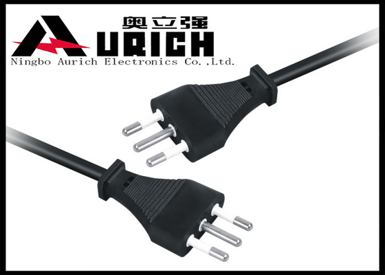 China Popular Three Pin Italy Power Cord VDE Approval , 10A AC 3 Wire Appliance Cord supplier