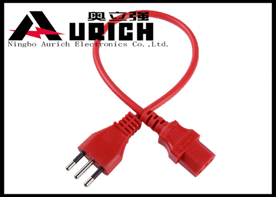 China Professional Italy Power Cord With C13 Plug Three Prong IMQ Approved Red Color supplier