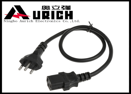 China Brazil 3 Pin Printer Power Cable 15A 250V , Computer Monitor Power Cable supplier
