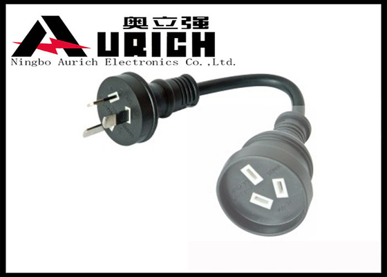 China SAA approval Australia 3pin male ac power cord to 3 pin female power adapter supplier