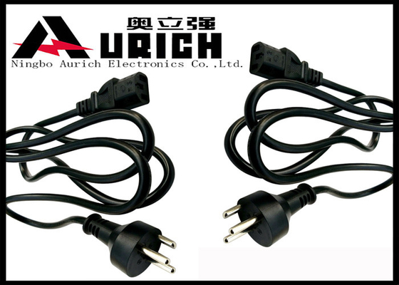 China Replacement Denmark Computer Monitor Power Cord 3 Round Pin Low Profile supplier