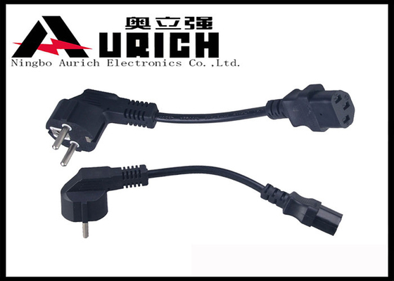 China 2 Round Pin European Ac Power Cord , Black Electrical EU Power Cable supplier