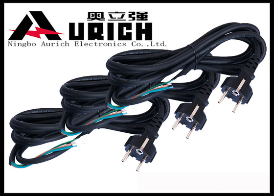 China Flexible 3 Prong / 2 Prong TV Power Cord European Standard AC 250V 16A supplier
