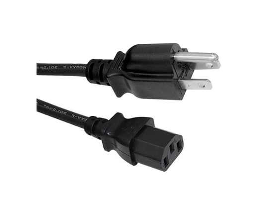 China NEMA Approval 3 Prong Power Cord 16AWG / 18AWG American Standard Pure Copper supplier