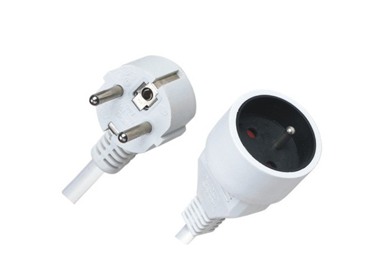 China Waterproof Outdoor European Extension Cord , VDE Schuko Power Cord OEM Available supplier