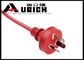Red 6ft Three Prong Australia Power Cord With IEC 320 C13 Connector 10A 250V supplier