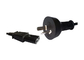 Argentina Retractable Ac Power Supply Cord Black Color With 2 Pin Plug supplier