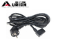 Electrical 3 Pin European Extension Cord 90 Degree White Black Color supplier