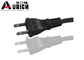 Black PVC AC Japan Power Cord 7A 250V With 2pin Electric Plug supplier