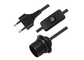 Black Color Lamp Power Cord / Lamp Dimmer Cord EU 2 Pin Plug For Home Appliance supplier