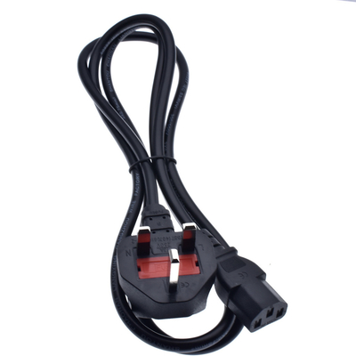 IEC 320 C13 Uk Power Cord 3 gauge 0.75mm Insulated PVC for Laptop Home Appliance