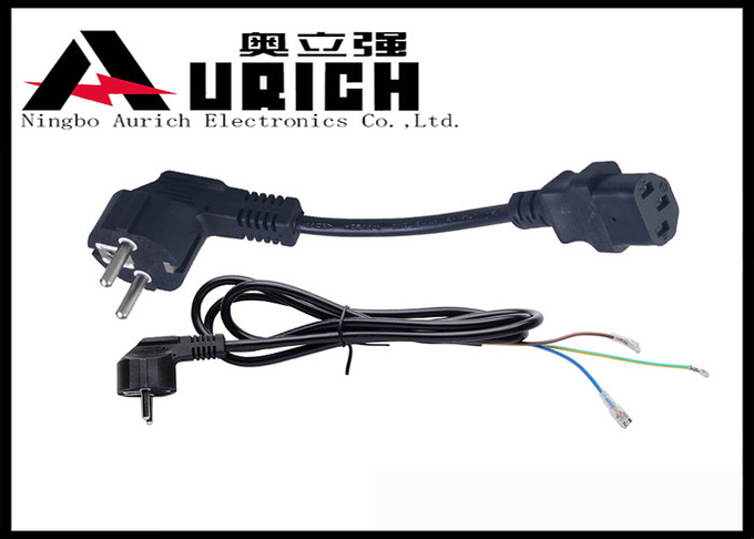 PE Sheathed European Power Cord For Laptop PC 16A 250V CEE7/7 Right Angel 0