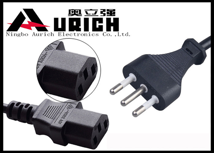 1.2m Black Italy Computer Monitor Power Cord With IEC 320 C13 Imq Approved 0