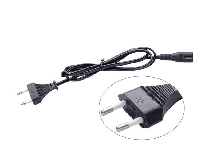 Household Electrical European Power Cord 2pin Ac Standard Power Cord In Black 0