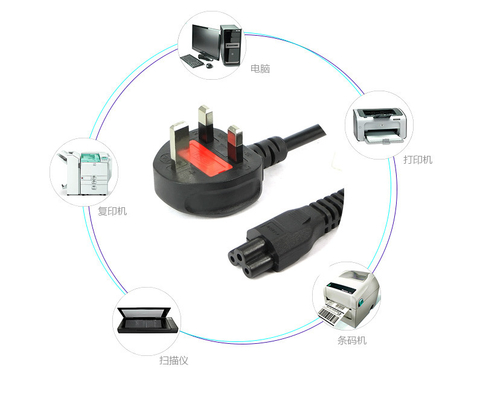 AC250V 10A UK Power Cord 60227 IEC53 Female End For Laptop