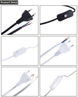 UC Brazil Switch Power Cord IEC C5 White Black Extension Cords