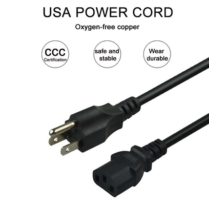 6A 250V IEC 60320 C13 Power Cord 6ft UL 3 Pins for Home appliance