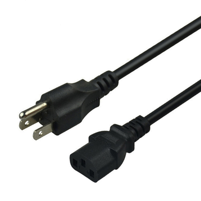 6 Foot UL Approved Power Cord USA Black AC 3 Prong Computer Cable