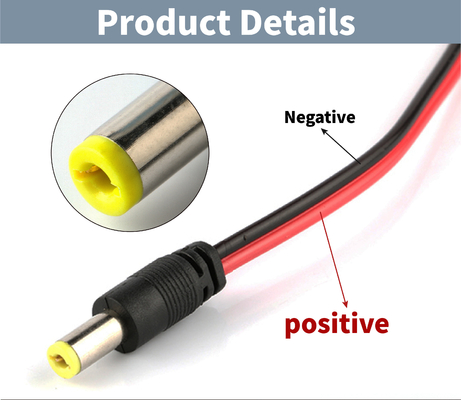 5AWG -  32AWG UL DC Power Cord 2.1mm Positive negative connector