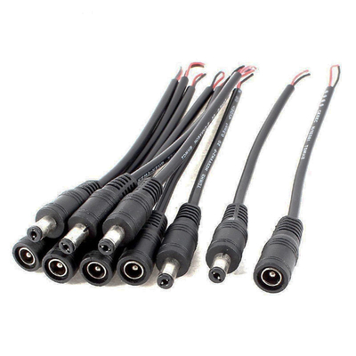 Male To Female DC Power Extension Cable 2.1mm 5AWG For CCTV Router