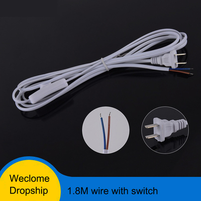 European Waterproof Extension Power Cable 2 Pin Power Cord With Inline Switch