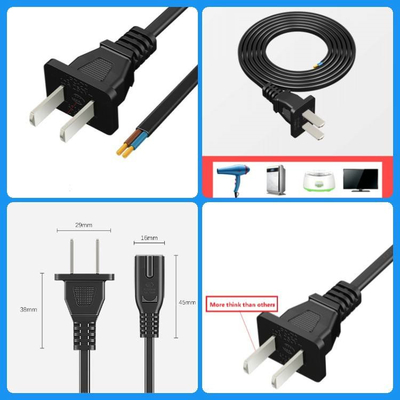 2 Pin CCC Power Cord Electrical Two Core Plug For Audio Home Appliances